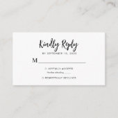 バジェットシンプルロマンチックなスクリプトハートモノグラムRsvp エンクロージャーカード (正面)