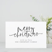 バジェットシンプル任意の色メリークリスマスカード (スタンド正面)