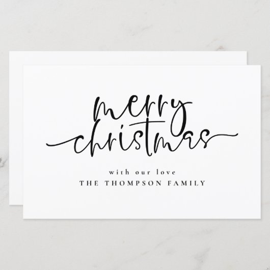 バジェットシンプル任意の色メリークリスマスカード (正面/裏面)