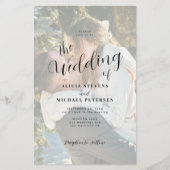 バジェットシンプル写真エレガント結婚式招待状 チラシ (正面)