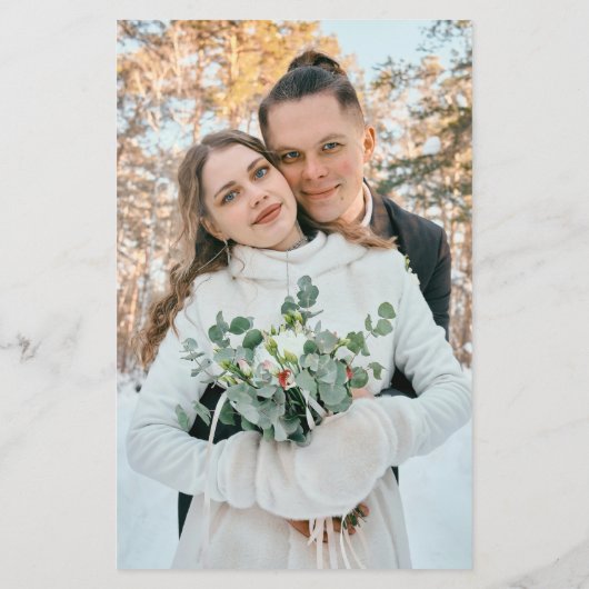 バジェットシンプル写真エレガント結婚式招待状 チラシ (裏面)