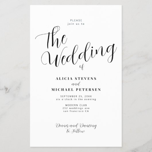 バジェットシンプル写真スタイリッシュ結婚式招待状 チラシ (正面)