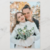 バジェットシンプル写真スタイリッシュ結婚式招待状 チラシ (裏面)