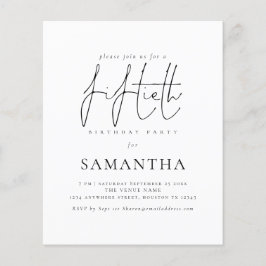 バジェットシンプル招待状スクリプト50th誕生日パーティーの