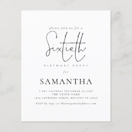 バジェットシンプル招待状スクリプト60th誕生日パーティー