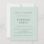 バジェットシンプル招待状ミント結婚ズ夕べパーティー (正面)