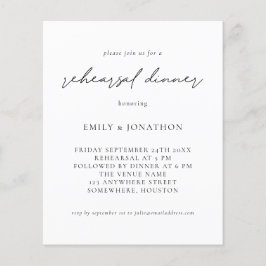 バジェットシンプル招待状任意の色リハーサルディナー