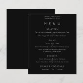 バジェットシンプル文字ホワイトブラッ結婚クのメニュー (正面/裏面)