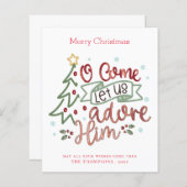 バジェットシンプル文字メリークリスマスカード (正面/裏面)