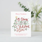 バジェットシンプル文字メリークリスマスカード (スタンド正面)