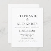 バジェットシンプル文字婚約パーティ (正面/裏面)