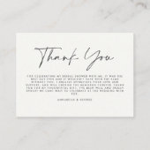 バジェットシンプル植物学ブライダルシャワー感謝していユー エンクロージャーカード (裏面)