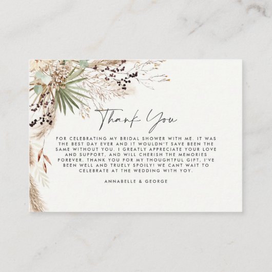 バジェットシンプル植物性ブライダル感謝してい写真あなた エンクロージャーカード (裏面)