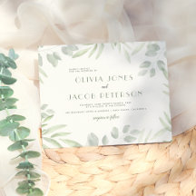 バジェットシンプル水彩葉植物学結婚校