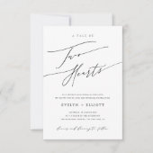 バジェットシンプル白黒タイムレス結婚ズ 招待状 (正面)