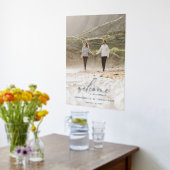 バジェットシンプル結婚の写真歓迎eucalyptus 箔ポスター (レイダウン (キッチン))