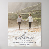 バジェットシンプル結婚の写真歓迎eucalyptus 箔ポスター (正面)