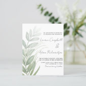 バジェットシンプル結婚式招待状ブロージグリーン (スタンド正面)