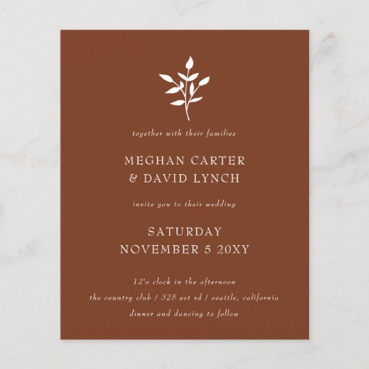 バジェットシンプル結婚式招待状 (正面)