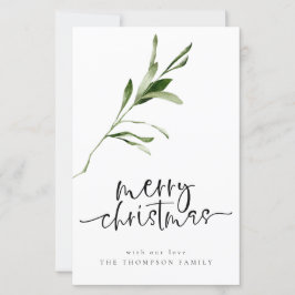バジェットシンプル葉クリスマスホリデーカード