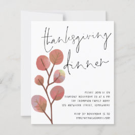 バジェットシンプル葉招待状感謝祭