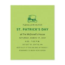 バジェットシンプルSt patricks day招待状