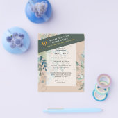 バジェットシーガラスグリーンユーカリ葉ス結婚ズ チラシ (シングル)