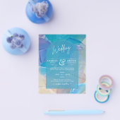 バジェットシーガラスティール(緑がかった色)ブルー海ビーチシー結婚ズ チラシ (シングル)