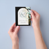 バジェットシーガラス金ゴールドリーフアンパサンド結婚ズ チラシ (手)