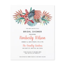 バジェットシーコーラルビーチブライダルシャワー招待