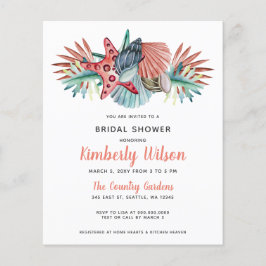 バジェットシーコーラルビーチブライダルシャワー招待