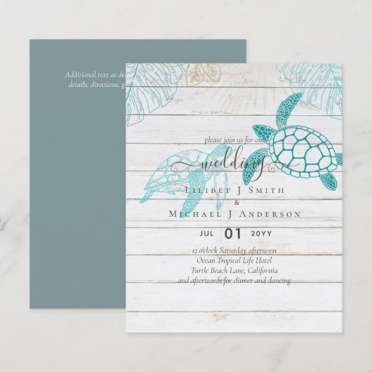 バジェットシー結婚カメのモダンラインアート (正面/裏面)