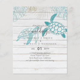 バジェットシー結婚カメのモダンラインアート チラシ