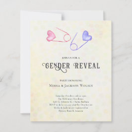 バジェットジェンダーリビールベビーシャワー招待状