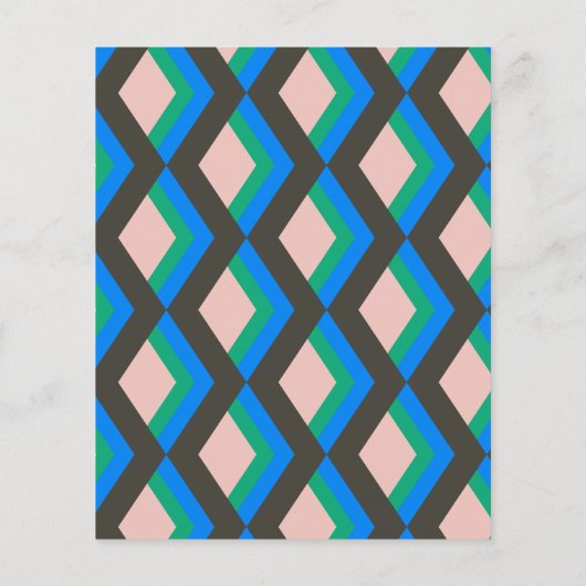 バジェットジオメトリックブラウンブルーブライダルシャワー招待状 (裏面)