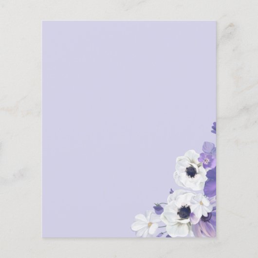 バジェットジオメトリックペリウィンクルウェディングパーティー招待状 (裏面)