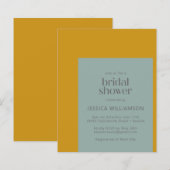 バジェットジオメトリックマスタードセージブライダルシャワー招待状 (正面/裏面)
