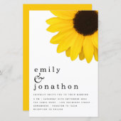 バジェットジャイアントヒマワリタイポグラフィウェディング招待 (正面/裏面)