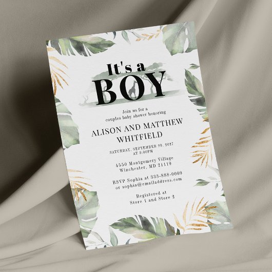 バジェットジャングルサファリキレーフベビーシャワーボーイズ 便箋