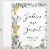 バジェットジャングル動物のベビーは甘いトリートサインである (正面/裏面)