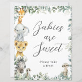 バジェットジャングル動物のベビーは甘いトリートサインである (正面)