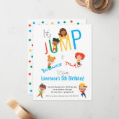 バジェットジャンプバウンス遊トラムポリンパーク誕生日 ノートカード (正面/裏面インサイチュ)