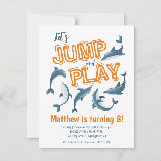 バジェットジャ遊ンプドルフィンパークキッズパーティー誕生日 ノートカード (正面)