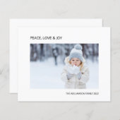 バジェットジョイピースラブフォトクリスマスホリデーカード (正面/裏面)