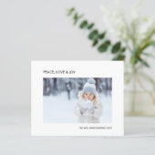 バジェットジョイピースラブフォトクリスマスホリデーカード (スタンド正面)