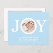 バジェットジョイブルーシック写真ベビー初めてのクリスマス (正面/裏面)