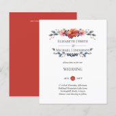 バジェットジンジャーネイビー秋秋の結婚式招待状 (正面/裏面)