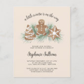 バジェットジンジャーブレッドクリスマスベビーシャワー招待状 (正面)