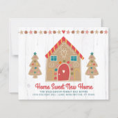 バジェットジンジャーブレッド素朴引っ越しましたウッドカード (正面)