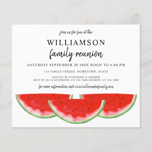 バジェットスイカファミリー懇親会招待状 (正面)